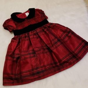 Gymboree Holiday Red Black Plaid Dress 3T